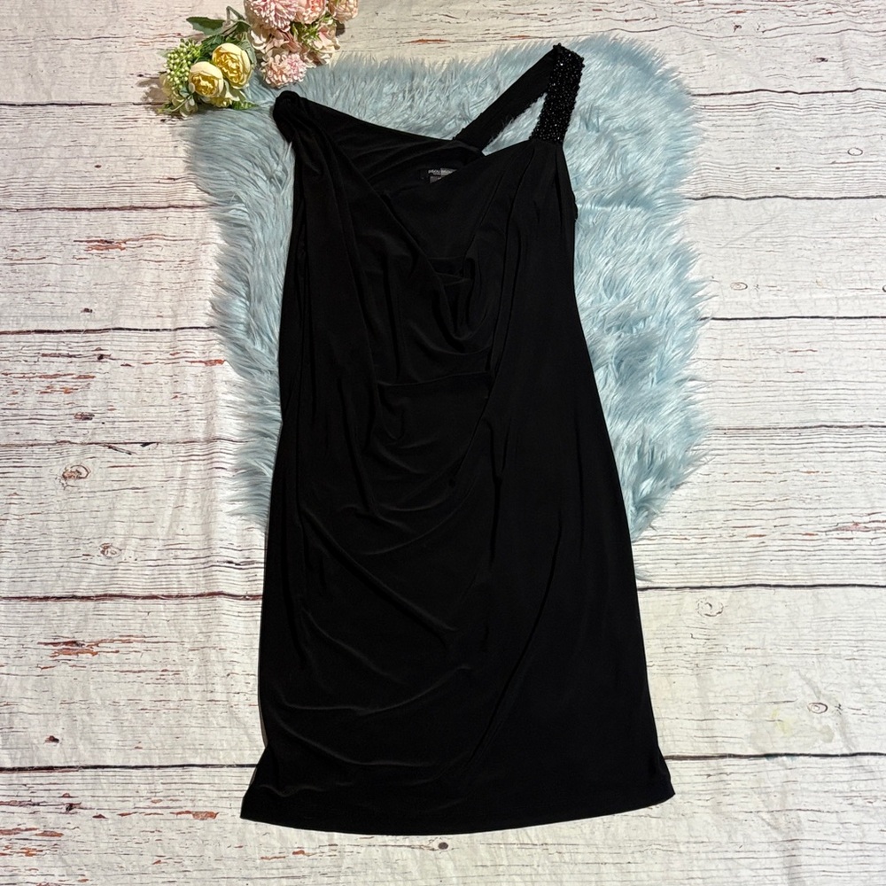 NWOT Bisou Bisou Black Embellished Cocktail Mini Dress sz 16